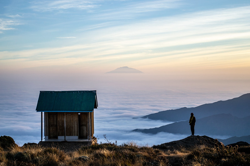 Looking over Tanzania on Mt Kilimanjaro