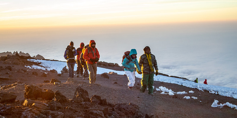 Trekking up Mt Kilimanjaro